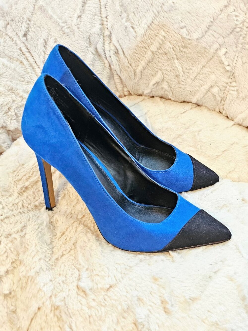 NY&C Heel Shoes Size 8 Blue-Black Pointed Toe